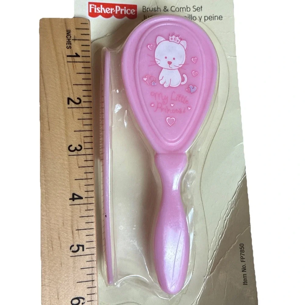 Fisher Price Brush Comb Set‎ Baby Pink My Little Princess Cat 2006 Vintage NEW